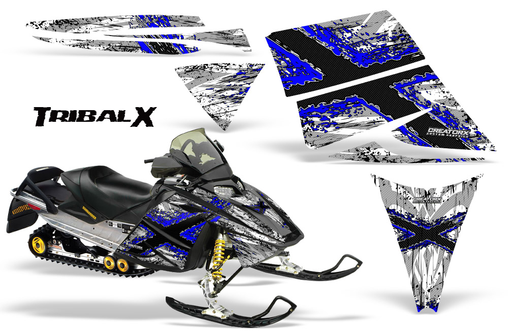 Ski-Doo Rev Graphics Kit TribalX Blue White